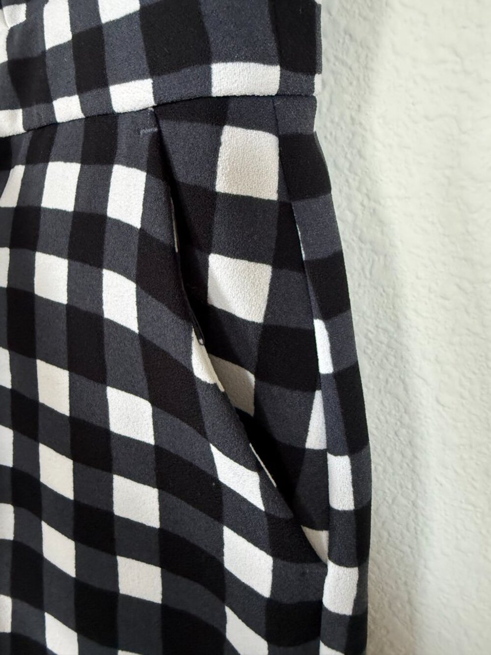 Banana Republic Black White Gingham Romper Pockets Size 0 - Picture 4 of 15